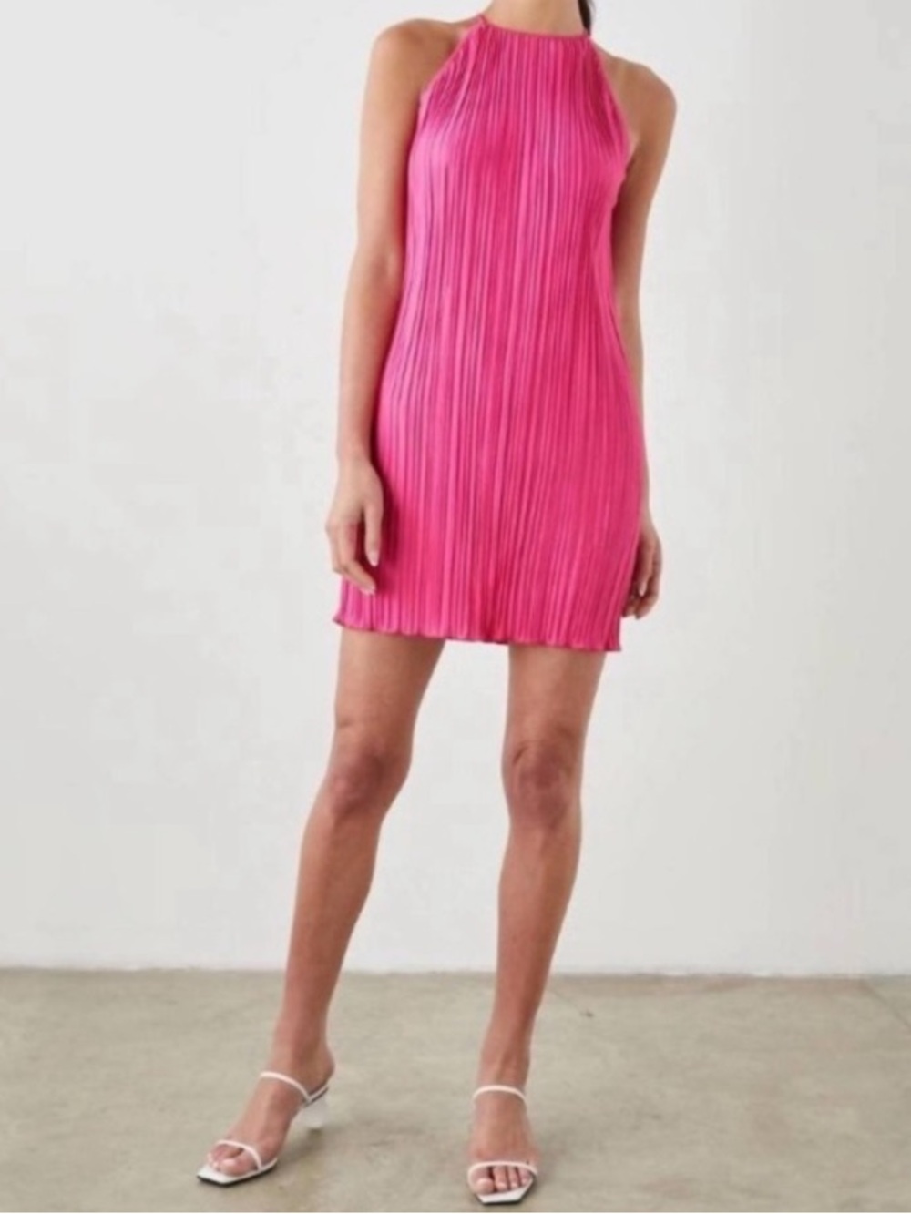 Rails Jessica Accordion Pleat  Dress in Pink Raspberry XS